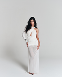 Vestido One Shoulder Longo Off White Vestido One Shoulder Longo Off White