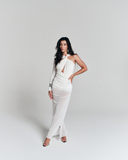 Vestido One Shoulder Longo Off White Vestido One Shoulder Longo Off White
