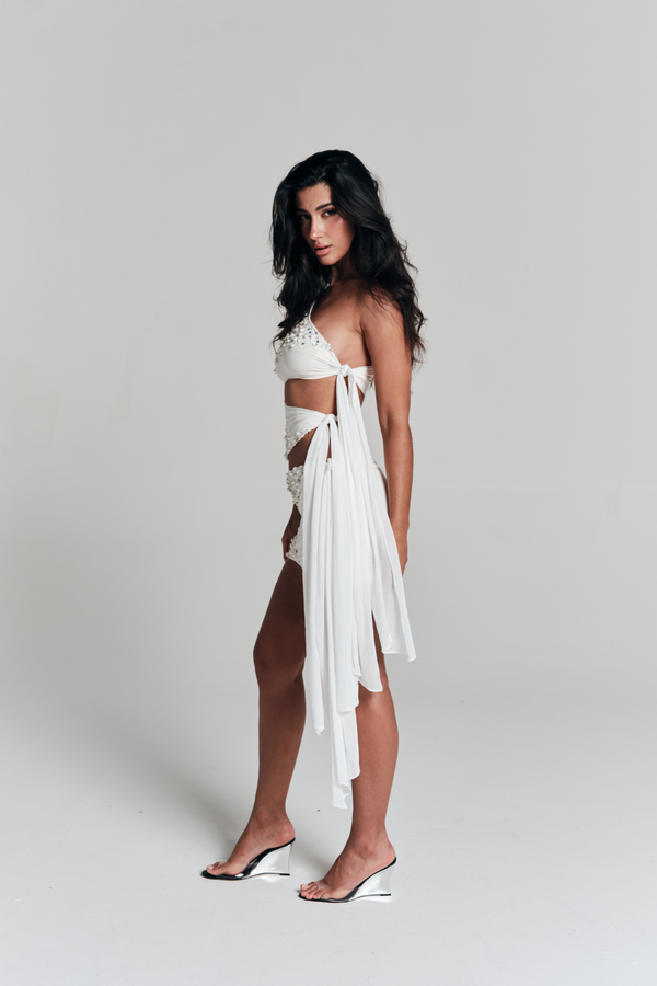 Vestido Amarração Dune Off White