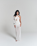 Vestido One Shoulder Longo Off White Vestido One Shoulder Longo Off White