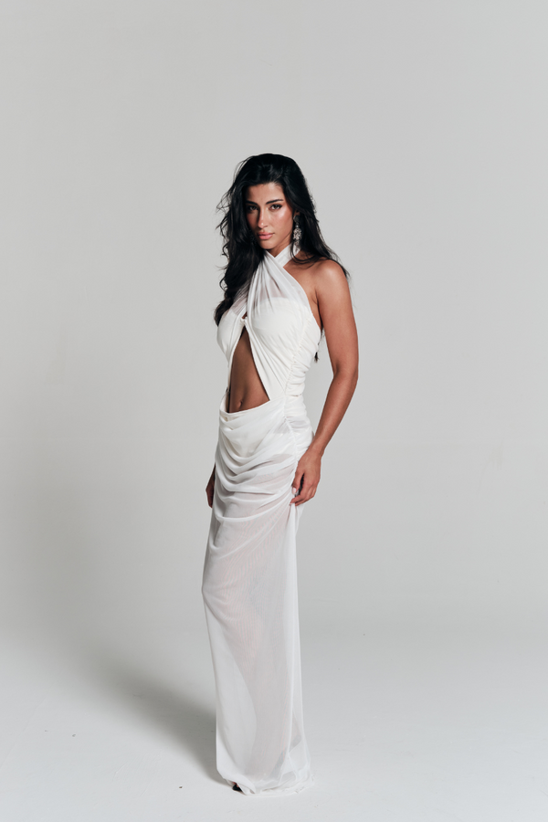 Vestido Tule Solis Off White