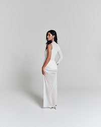 Vestido One Shoulder Longo Off White