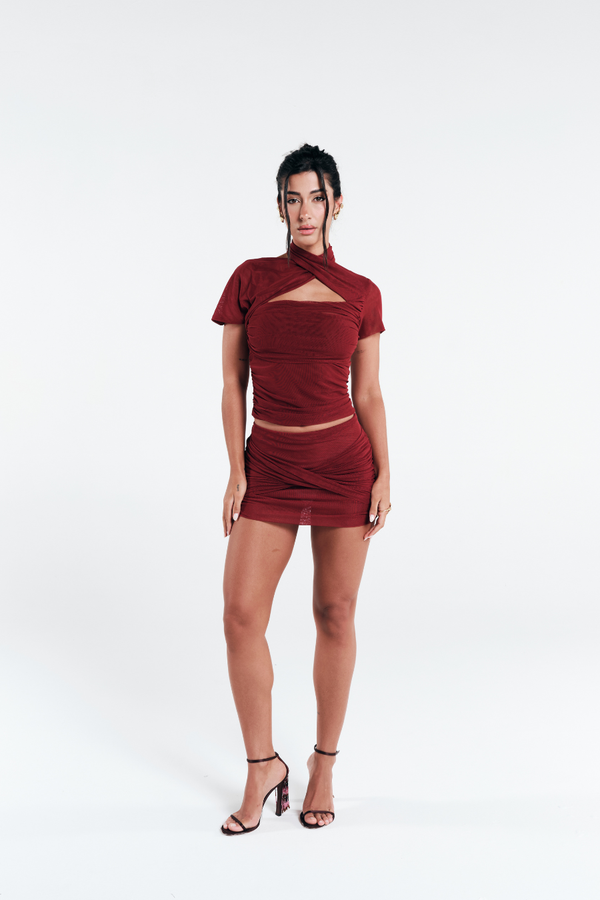 Mini Saia Nuit Vermelho