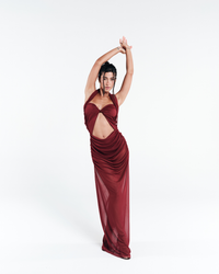 Vestido Tule Solis Vermelho