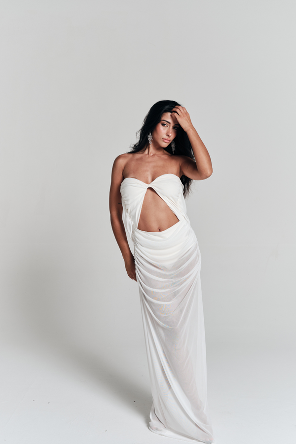 Vestido Tule Solis Off White