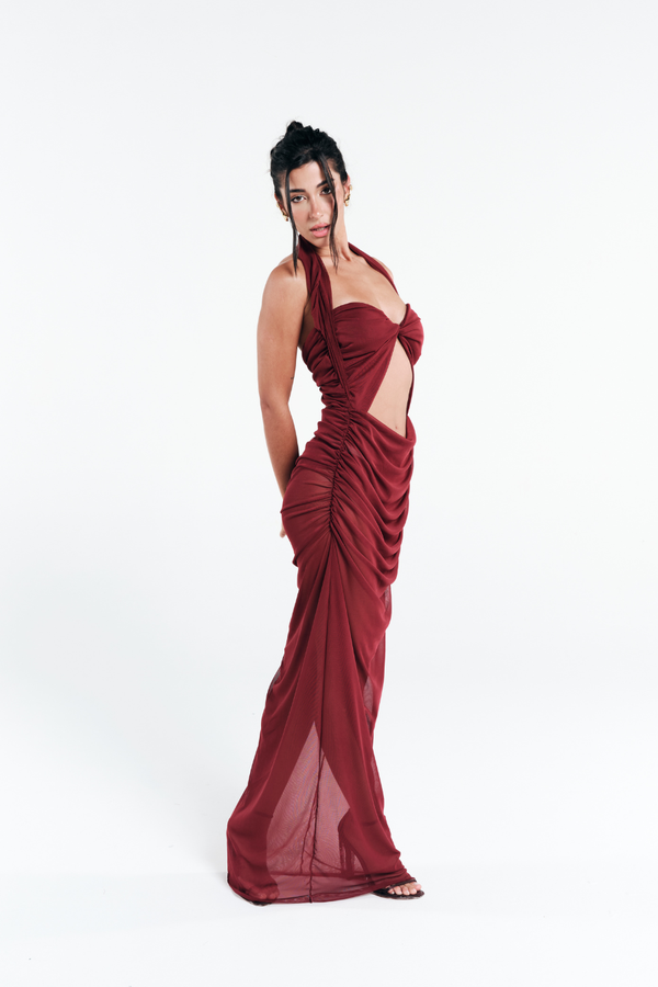 Vestido Tule Solis Vermelho