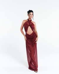 Vestido Tule Solis Vermelho