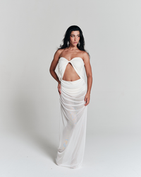 Vestido Tule Solis Off White