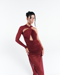 Vestido One Shoulder Longo Vermelho