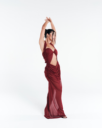 Vestido Tule Solis Vermelho