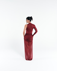 Vestido One Shoulder Longo Vermelho