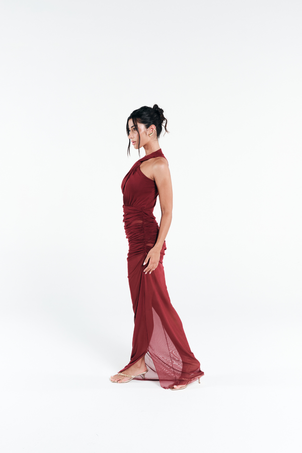 Vestido One Shoulder Longo Vermelho