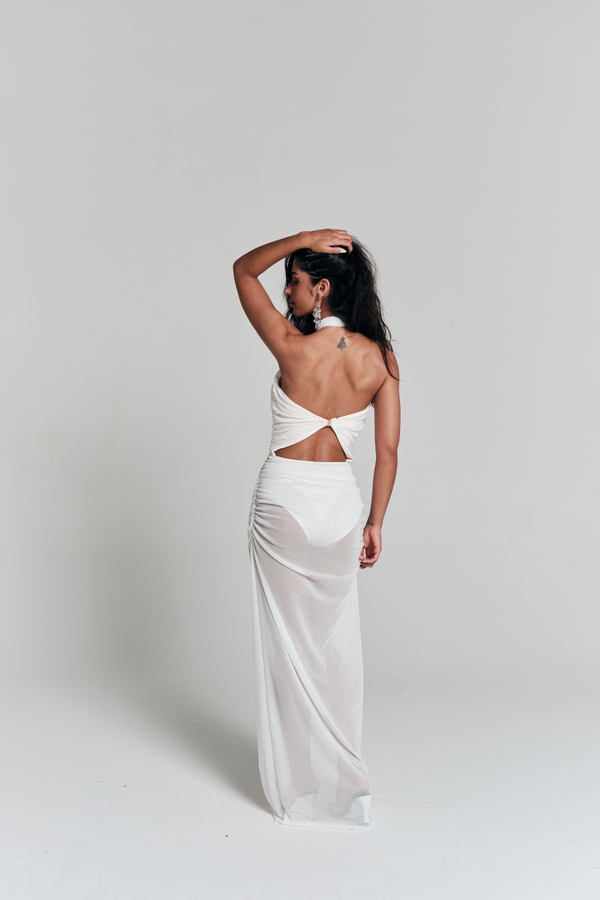 Vestido Tule Solis Off White