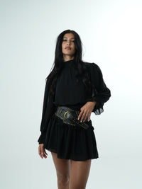 Vestido Babados Decote Costas