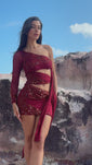 Stories de Vestido Amarração Dune Vermelho