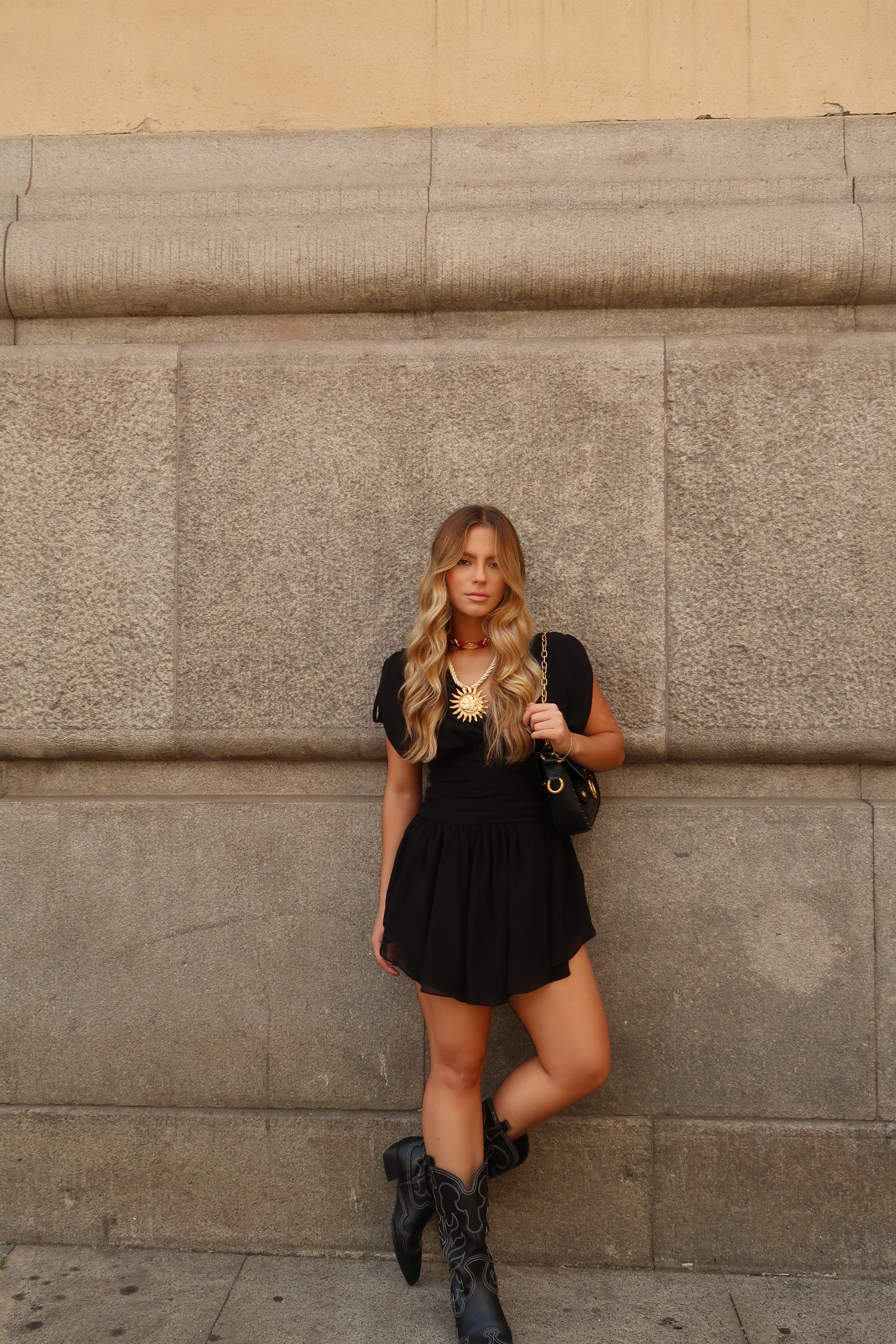 Vestido Drapê Crepe Preto
