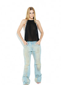 Calça Jeans Cintura Baixa Destroyed