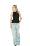 Calça Jeans Cintura Baixa Destroyed