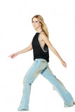 Calça Jeans Cintura Baixa Destroyed