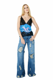 Blusa Paetês Renda Rodeo