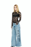 Blusa Manga Longa Renda Strass