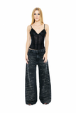 Blusa Tule Bordada Preto