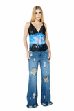 Blusa Paetês Renda Rodeo