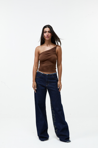 Blusa Drapeada Marrom