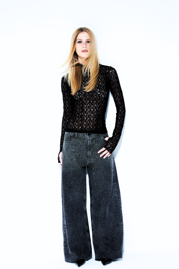 Blusa Renda Fallen Angel Preto