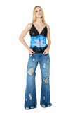 Blusa Paetês Renda Rodeo