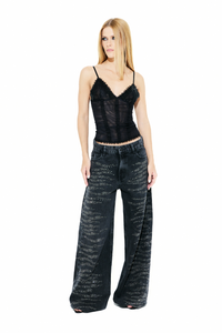 Blusa Tule Bordada Preto