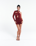 Vestido One Shoulder Curto Vermelho