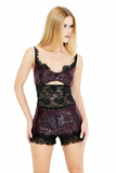 Blusa Paetês Renda Bordô
