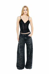 Blusa Tule Bordada Preto