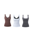 Kit: 3 Regatas Push Up (Branco + Cinza + Marrom)