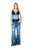 Blusa Paetês Renda Rodeo