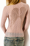 Blusa Manga Longa Renda Angel Rosa