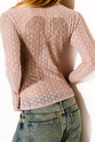 Blusa Manga Longa Renda Angel Rosa