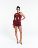 Vestido One Shoulder Curto Vermelho