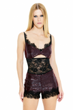 Blusa Paetês Renda Bordô