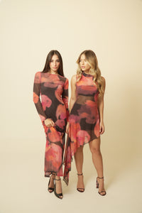Sunset Tulle Long Sleeve Dress