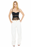 Blusa Bustie Malha Renda Preto