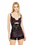 Blusa Paetês Renda Bordô