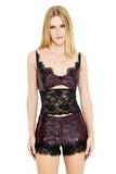 Blusa Paetês Renda Bordô