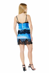 Blusa Paetês Renda Rodeo