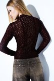 Blusa Renda Fallen Angel Vinho