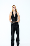 Eyelet Leather Pants