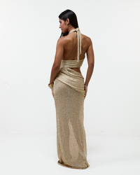 Vestido Longo Shimmer Mesh