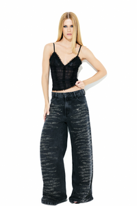 Calça Jeans Wild Black Strass