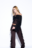 Calça Suede Franjas Marrom